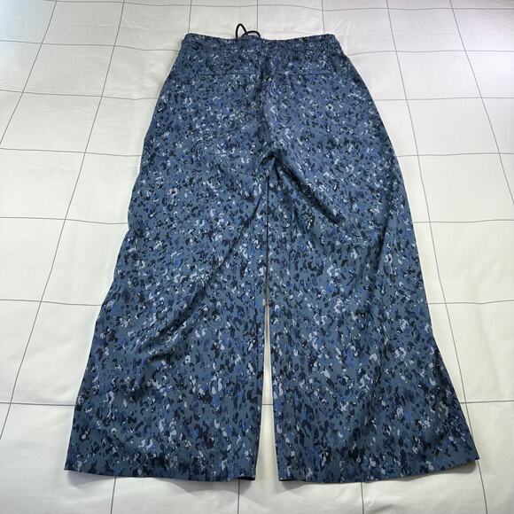 Athleta Pants Womens 2 Blue Avenue Wide Leg Crop Granite Speckle Pull On Travel - Picture 3 of 13